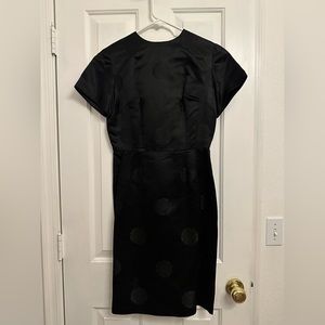 Vintage Handmade Black Dress Satin Zip Up About A Size 10 Women’s 1970 Pencil Dr